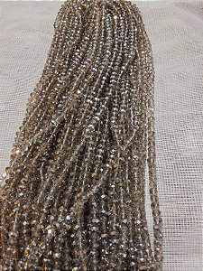 FIO CRISTAL ACHATADO 66 CONTAS PRATA CLARO TRANPARENTE