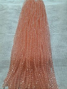 FIO CRISTAL ACHATADO 66 CONTAS ROSA TRANPARENTE