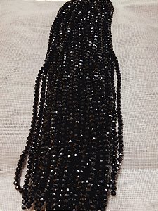 FIO CRISTAL ACHATADO 66 CONTAS PRETO