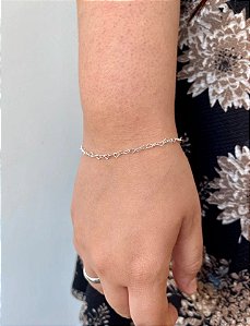 Pulseira Feminina Elo Coração 19cm