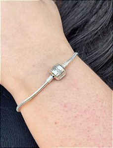 Pulseira para Berloques cravejado com zircônias 17cm