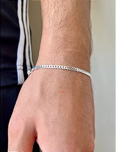 Pulseira Grumet 3 milímetros 21cm - Prata 925