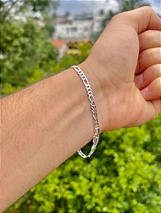 Pulseira 3x1 4 milímetros 21cm - Prata 925