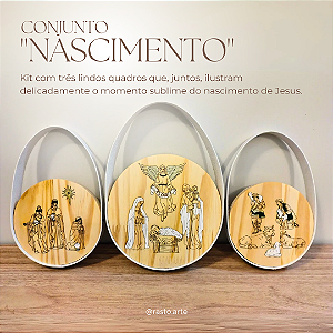 Conjunto Nascimento - Kit 3 quadros