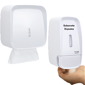 Kit Porta Sabonete Espuma Porta Papel Toalha Invoq Grande Premisse