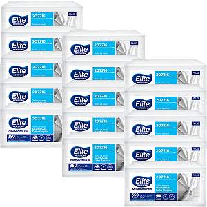 Kit 5250 Folhas de Papel Toalha Interfolha Folha Simples Plus 15 Pacotes com 350 Folhas Cada Toalha Intefolhada Elite Melhoramentos