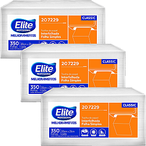 Papel Toalha Interfolha 1050 Folhas Simples 3 Pacotes 350 Folhas Cada Econômico Toalha Papel Interfolha Elite