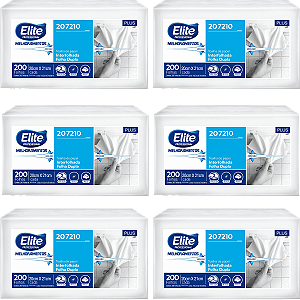 Kit 1200 Folhas Papel Toalha Interfolhado Folha Dupla Toalha de Papel Elite Plus