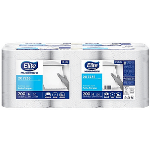 Bobina Papel Toalha Auto Corte Rolo Elite Plus Folha Simples 200m Toalha de Papel Rolo