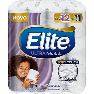 Papel Higiênico Folha Dupla 30mts Elite Leve 12 Pague 11