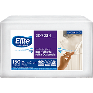 Papel Toalha Elite Folha Quádrupla Interfolhado 150Fls Melhoramentos Excellence Toalha de Papel