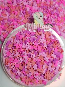 Micro borboletinhas tons de rosa