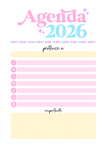 Miolo Impresso Agenda Permanente wire-o A5 - Rosa