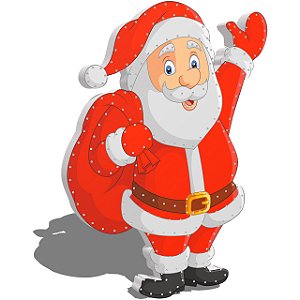 Papai Noel com Saco de Presentes - Linha Dia e Noite