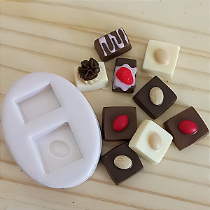 Molde Bombons finos quadrados