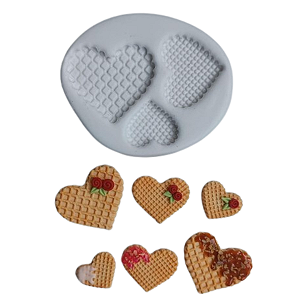 Molde Waffle coração da Carla