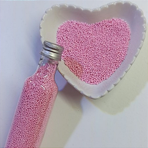 Confeito micro pérola rosa chiclete 50 ml