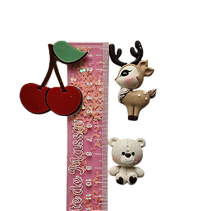 Molde de silicone mini rena e urso