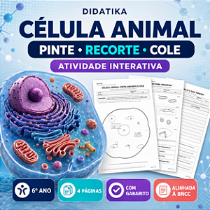 Célula Animal: Pinte, Recorte e Cole – Atividade Interativa com Gabarito | 6º Ano