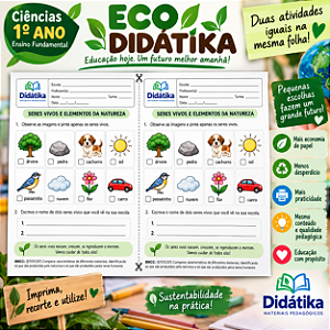 PACOTE ECO DIDÁTIKA – 2 ATIVIDADES IGUAIS POR FOLHA | 1º ANO DO ENSINO FUNDAMENTAL