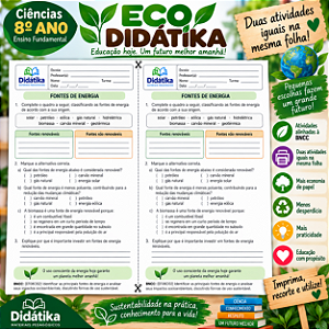 PACOTE ECO DIDÁTIKA – 2 ATIVIDADES IGUAIS POR FOLHA | 8º ANO DO ENSINO FUNDAMENTAL