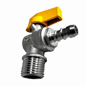 Mini Registro Esfera de G s 1/2M x BM - angular 90 graus Hioda