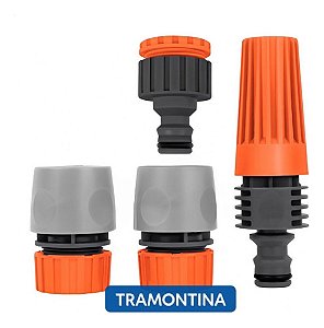 Kit Esguicho Regulável Com Adaptador Fêmea 2 Engates Rápidos