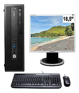 Cpu Elitedesk 705 G2 Amd A8 4gb 500gb Wifi + Monitor 18,5'