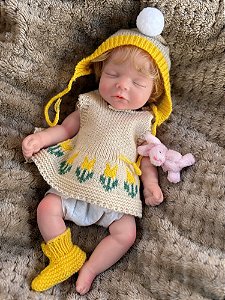 Mini Bebê Reborn Silicone Solido Macia e Molinha