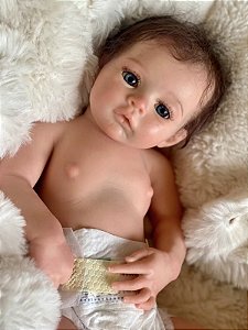 Bebê Reborn Silicone Sólido Menina 45 cm