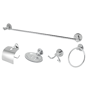 Kit Acessórios P/ Banheiro Aço Inox 5 Peças