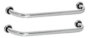 Kit 2 Barras Alças De Apoio 50cm Para Idoso Deficiente Pcd Cor Prateado
