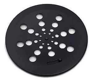 Tampa De Ralo Grelha Redonda 15cm Preto Fosco Abre E Fecha