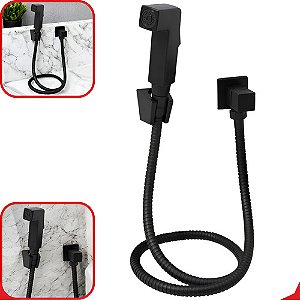 Ducha Higiênica Completa Quadrado Preto Fosco Black Matte