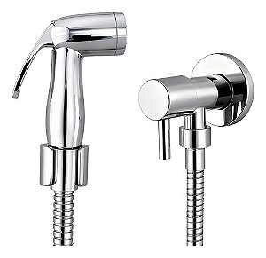 Ducha Higiênica Inox Completa 1/4 De Volta Gatilho Abs Soft