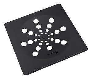 Tampa De Ralo Grelha Quadrada 15x15 Cm Em Aço Inox Preto
