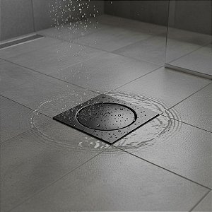 Ralo Click Inteligente Inox Preto Fosco 10x10 Luxo Banheiro