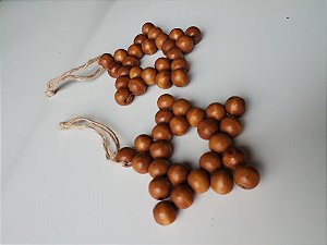Estrela de Madeira Caramelo 7cm