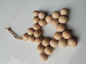 Estrela de Madeira Cru 13cm