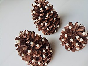 Trio de Pinhas com bolinhas cru