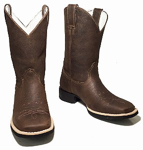 Bota Texana Pro Café Dallas Sola Preta Bico Quadrado