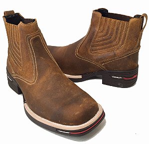 Botina Texana Destroyer Camel Durability Bico Quadrado