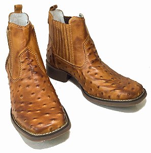 Botina Texana Camel Avest Sola Marrom Bico Quadrado