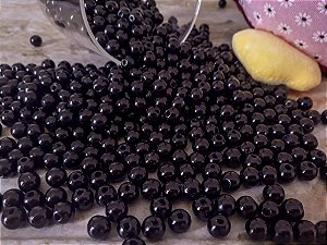 Pérola ABS com Furo 8mm - Preta