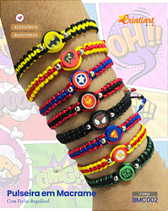 Pulseira Super-Herois Macrame