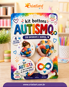Kit 04 Botons Autismo