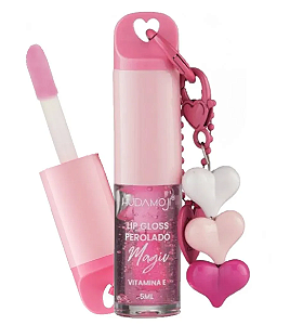 Lip Gloss Magic Perolado com Chaveiro - Hudamoji