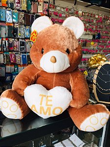 Urso Marrom com Branco Te Amo