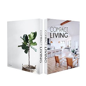 Livro Caixa COMPACT LIVING - Madeira 30x23x4cm