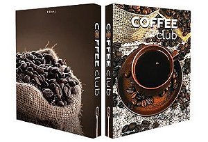 Livro Caixa COFFEE CLUB - Madeira 30x23x4cm